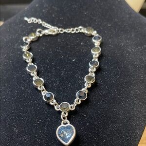 Elegant Silver Heart Charm Bracelet
